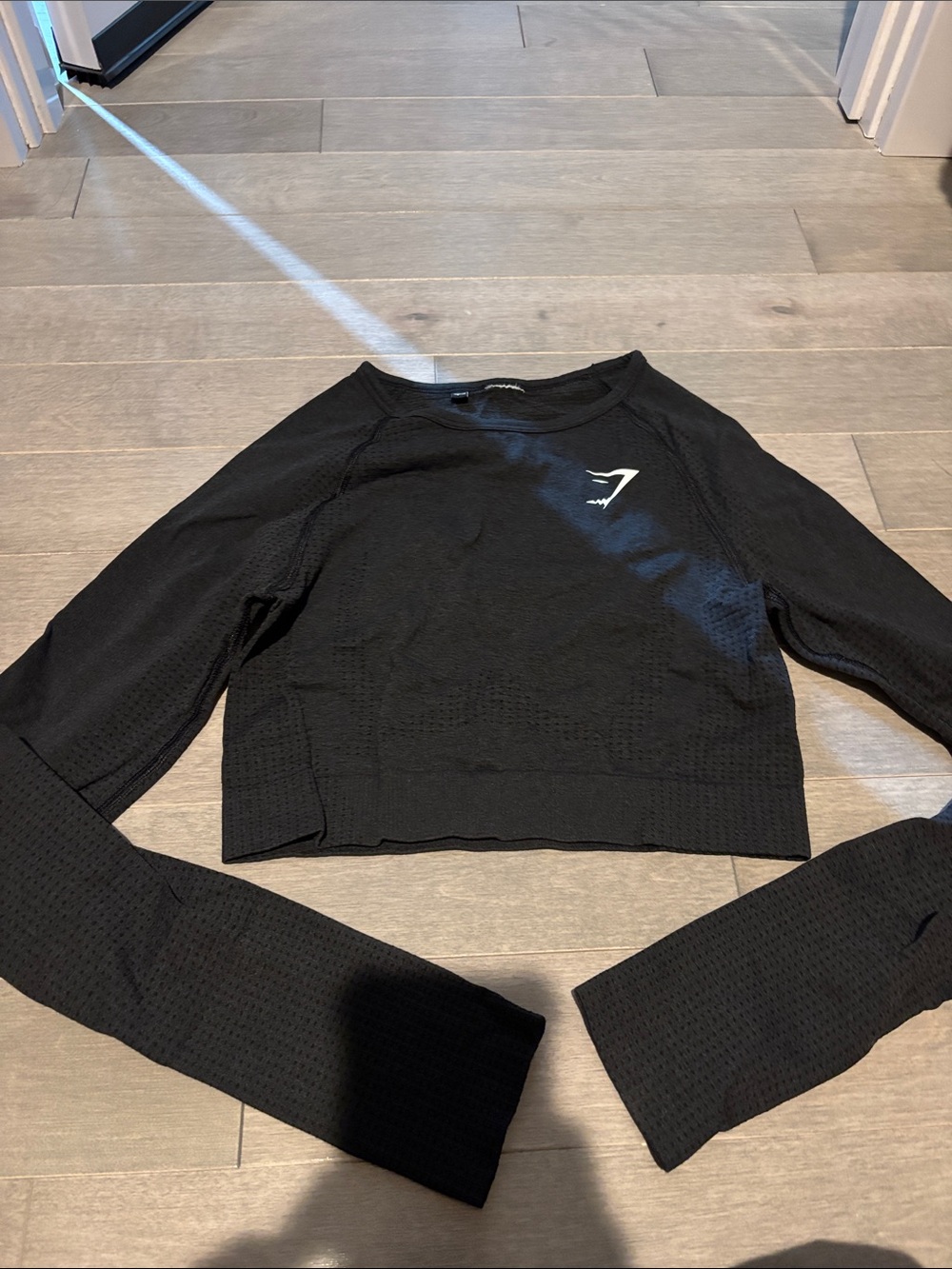 Gymshark Black Long Sleeve Cropped Training Top